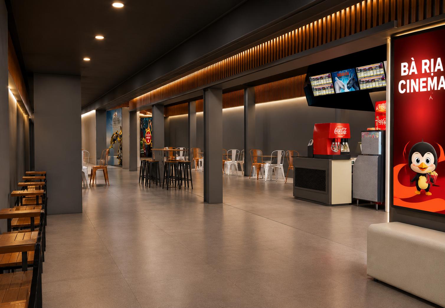 Không gian hiện đại tại rạp chiếu phim Baria Cinema